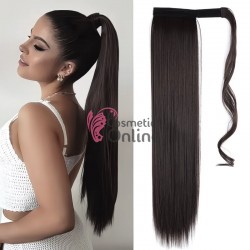 Extensie de par coada cu clema si arici dreapta de 60cm cod MST-2# Brunet Natural